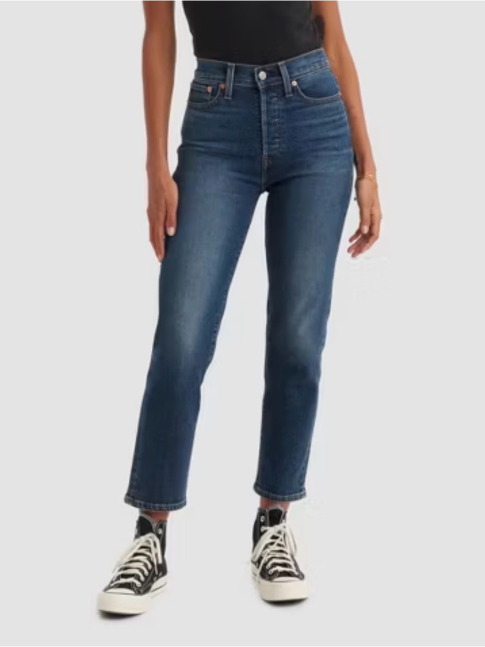 🆕 Levi's Women's High-Rise Wedgie Straight Cropped Jeans - Indigo Here We go 24